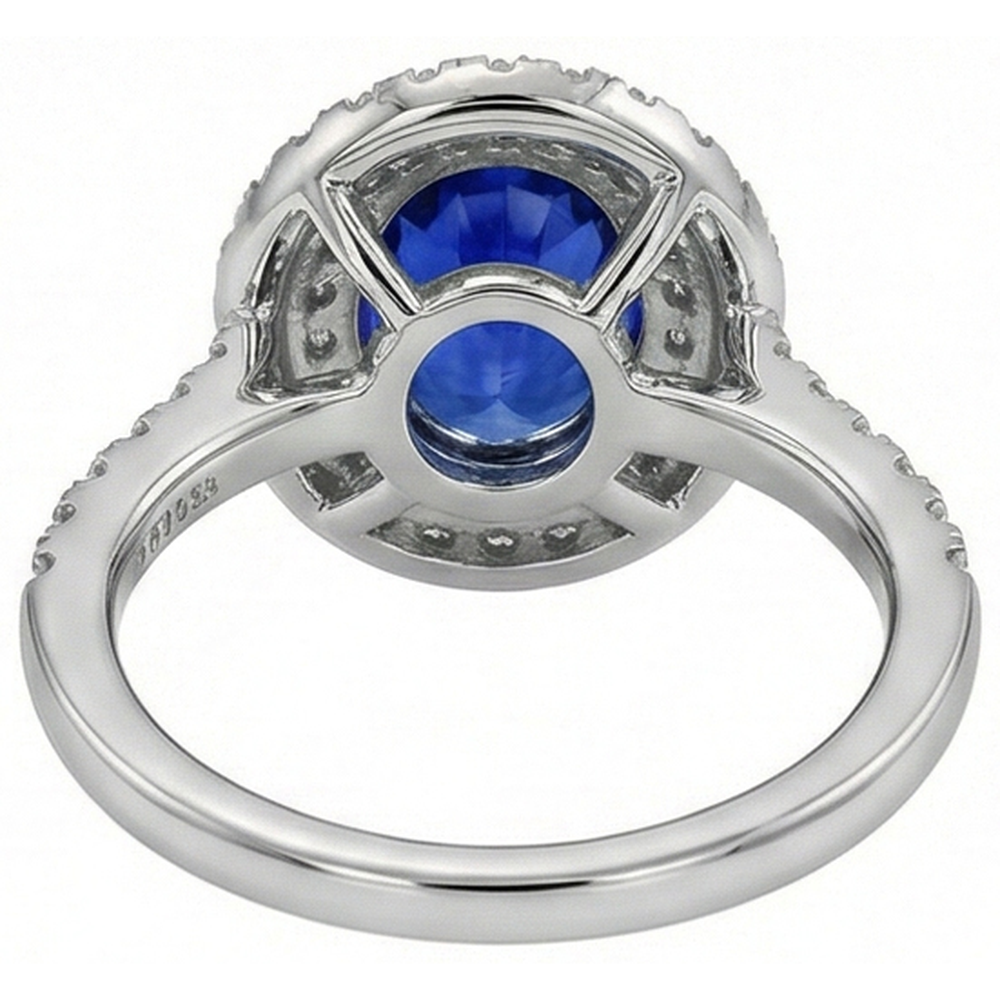 Double Halo Sri Lanka Natural Earth Mined Diamond Ring