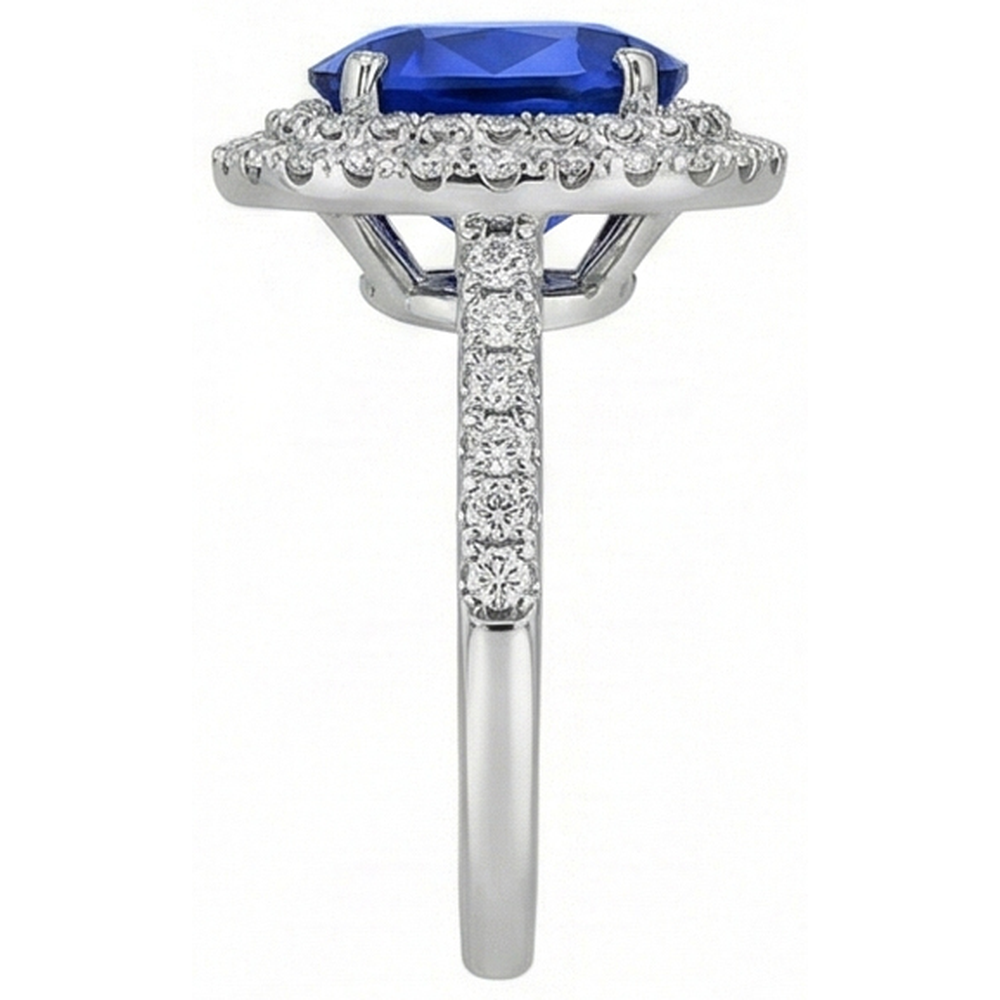 Double Halo Sri Lanka Natural Earth Mined Diamond Ring