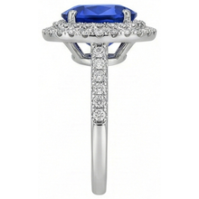Double Halo Sri Lanka Natural Earth Mined Diamond Ring