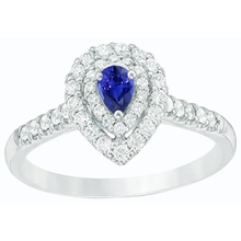 natural round sapphire 3ct ring top view
