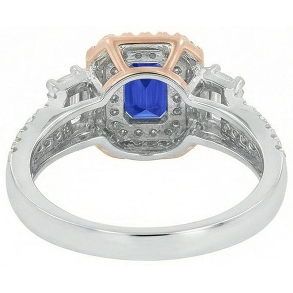natural emerald sapphire 4ct ring top view