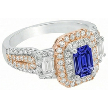 natural emerald sapphire 4ct ring profile view