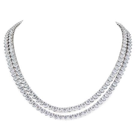 Double Row Genuine 52 Ct Diamonds Ladies Necklace 14K White Gold New