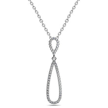 Double Tear Drop Shaped Pendant Necklace 5.20 Ct Real Diamonds White Gold