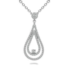 Double Teardrop Pendant Necklace 3.50 Ct Sparkling Real Round Cut Diamond