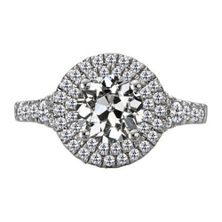 Real Brilliant Diamond Halo Engagement Ring 3.50 ct – 14K White