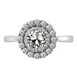Handcrafted Diamond Halo Engagement Ring 2.50 ct from