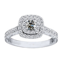 Halo Engagement Ring 14 Karat White Gold with Fine Diamond – main view