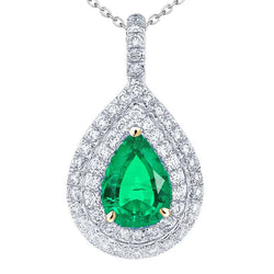 Fine Emerald Stone Pendant Necklace – GIA-Certified 3 ct