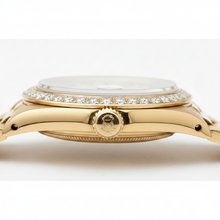 Double Row Natural Earth Mined Diamond Dial Rolex President Style Watch Bezel Gold Dj