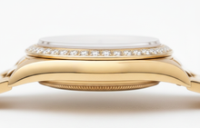 Double Row Natural Earth Mined Diamond Dial Rolex President Style Watch Bezel Gold Dj