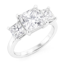 Eagle Claw Prongs French Cut Natural Earth Mined Diamond Three Stone Ring 4 Carats