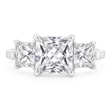 Eagle Claw Prongs French Cut Natural Earth Mined Diamond Three Stone Ring 4 Carats