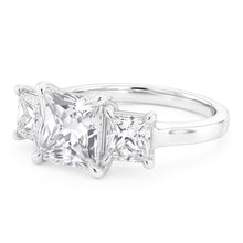 Eagle Claw Prongs French Cut Natural Earth Mined Diamond Three Stone Ring 4 Carats