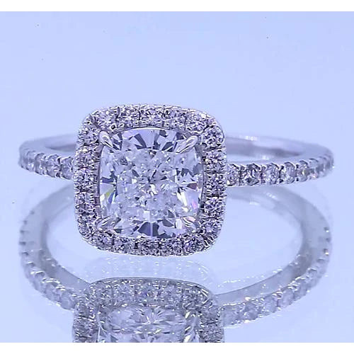 Eagle Claw Prongs Halo Cushion Anniversary Real Diamond Ring 3.50 Carats 2