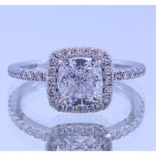 Eagle Claw Prongs Halo Cushion Anniversary Real Diamond Ring 3.50 Carats