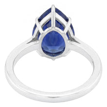 Eagle Claw Prongs Ladies Solitaire Ring Pear Cut Blue Sapphire Jewellery