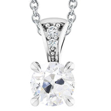 Eagle Claw Prongs Old Cut Real Diamond Pendant White Gold 14K 5 Carats