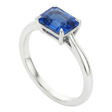 Eagle Claw Prongs Radiant Solitaire Ring Light Blue Sapphire Gold 14K