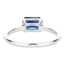 Eagle Claw Prongs Radiant Solitaire Ring Light Blue Sapphire Gold 14K