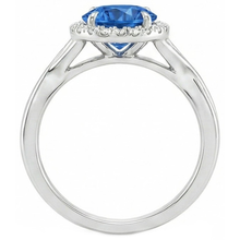 Eagle Claws Blue Sapphire And Natural Earth Mined Diamond Ring 2.40 Carats White Gold 14K