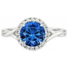 Eagle Claws Blue Sapphire And Natural Earth Mined Diamond Ring 2.40 Carats White Gold 14K