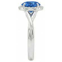 Eagle Claws Blue Sapphire And Natural Earth Mined Diamond Ring 2.40 Carats White Gold 14K