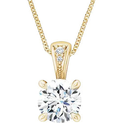Eagle Claws Genuine Diamond Pendant Necklace With Chain Sparkling Yellow Gold