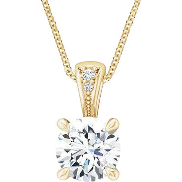 Eagle Claws Genuine Diamond Pendant Necklace With Chain Sparkling Yellow Gold