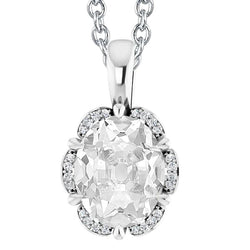 Eagle Claws Halo Natural Diamond Pendant Oval Old Mine Cut 6.50 Carats