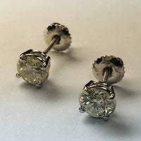 Earrings 1.80 Carats Genuine Round Diamond Studs