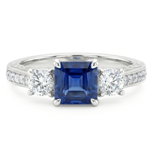 Earth-Mined Cornflower Blue Sapphire Gemstone Ring – 14K White