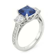 Earth-Mined Cornflower Blue Sapphire Gemstone Ring – 14K White