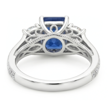 Earth-Mined Cornflower Blue Sapphire Gemstone Ring – 14K White