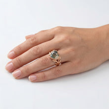 Earth-Mined Heart Dendritic Agate Precious Stone Ring 2 ct