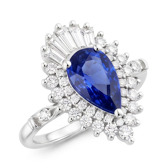 Earth-Mined Pear Shape Cornflower Blue Sapphire Precious Stone