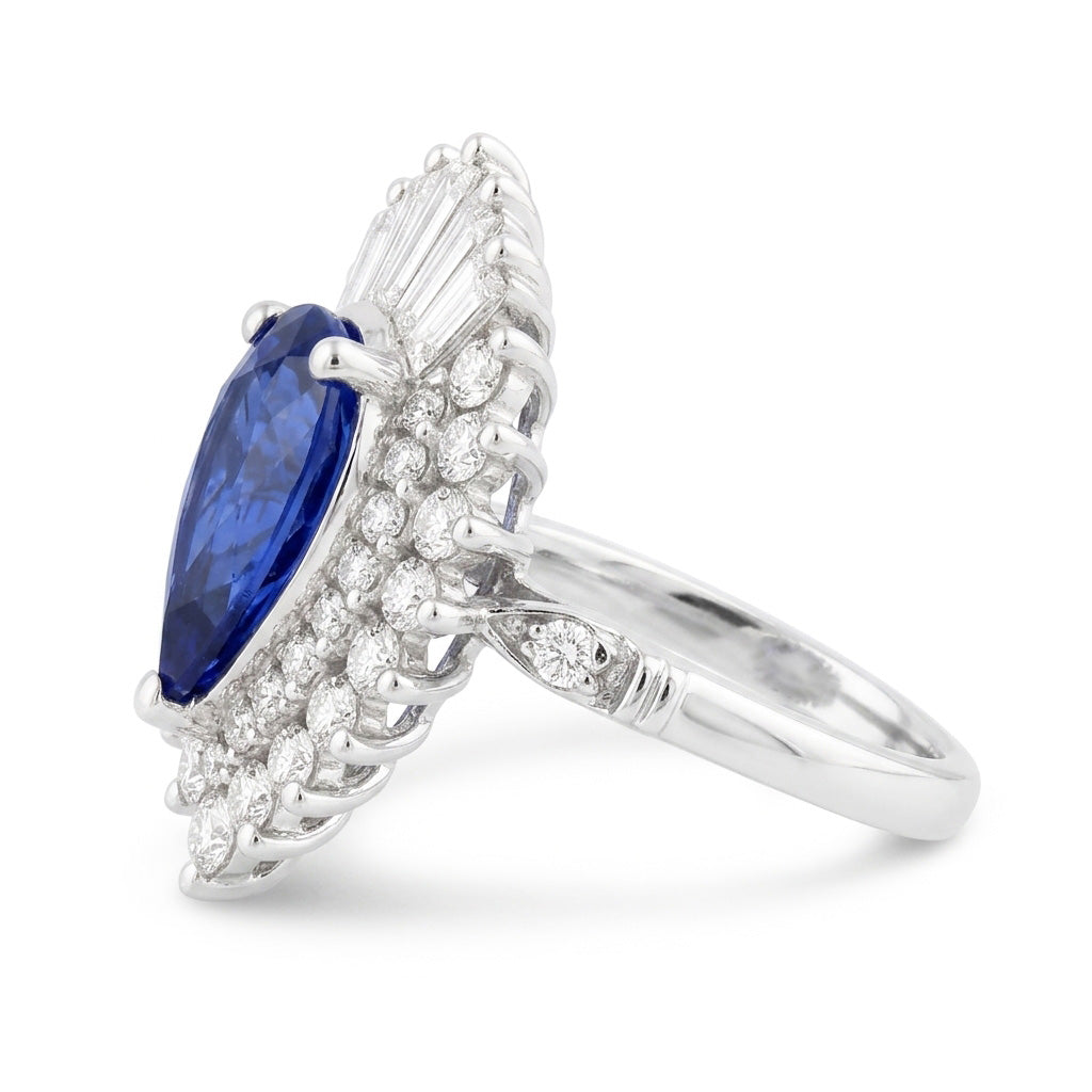 Earth-Mined Pear Shape Cornflower Blue Sapphire Precious Stone