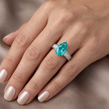 Earth-Mined Pear Shape Paraiba Tourmaline Precious Stone Ring