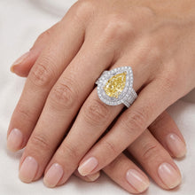 Earth-Mined VVS Clarity Fancy Yellow Diamond Halo Ring 3.50 ct