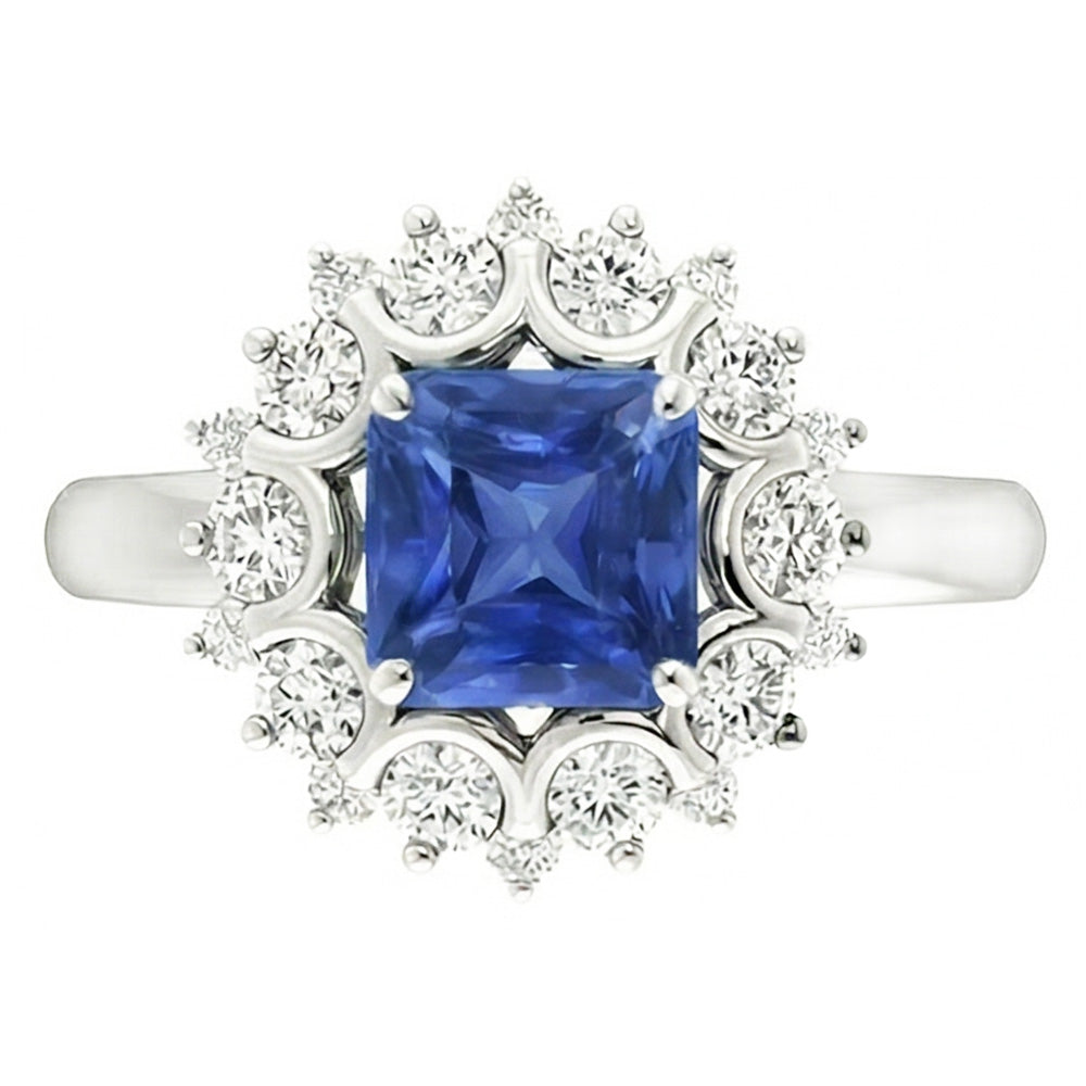 Edwardian Sapphire And Natural Earth Mined Diamond Ring For Women