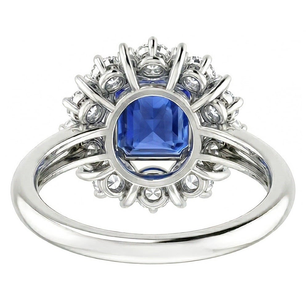 Edwardian Sapphire And Natural Earth Mined Diamond Ring For Women