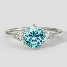 Electric Bluish Paraiba Tourmaline & Diamond Ring