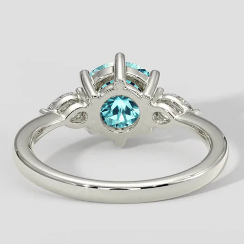 Electric Bluish Paraiba Tourmaline & Diamond Ring