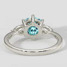 Electric Bluish Paraiba Tourmaline & Diamond Ring