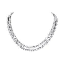 Elegant 2 Row Statement Natural Diamond Necklace