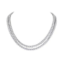 Elegant 2 Row Statement Natural Diamond Necklace