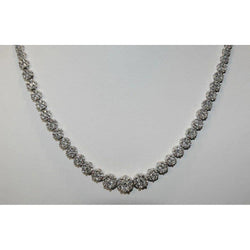 Elegant 20 Carat Real Diamond Gold Necklace