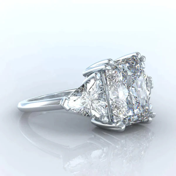 Elegant 9 Carat Natural Radiant Trilliant Diamond Ring2