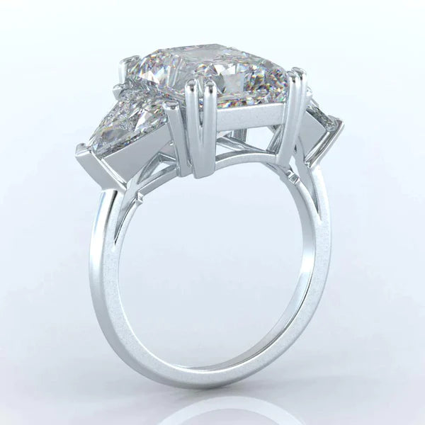 Elegant 9 Carat Natural Radiant Trilliant Diamond Ring3