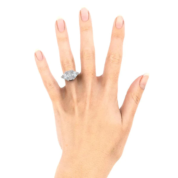 Elegant 9 Carat Natural Radiant Trilliant Diamond Ring6